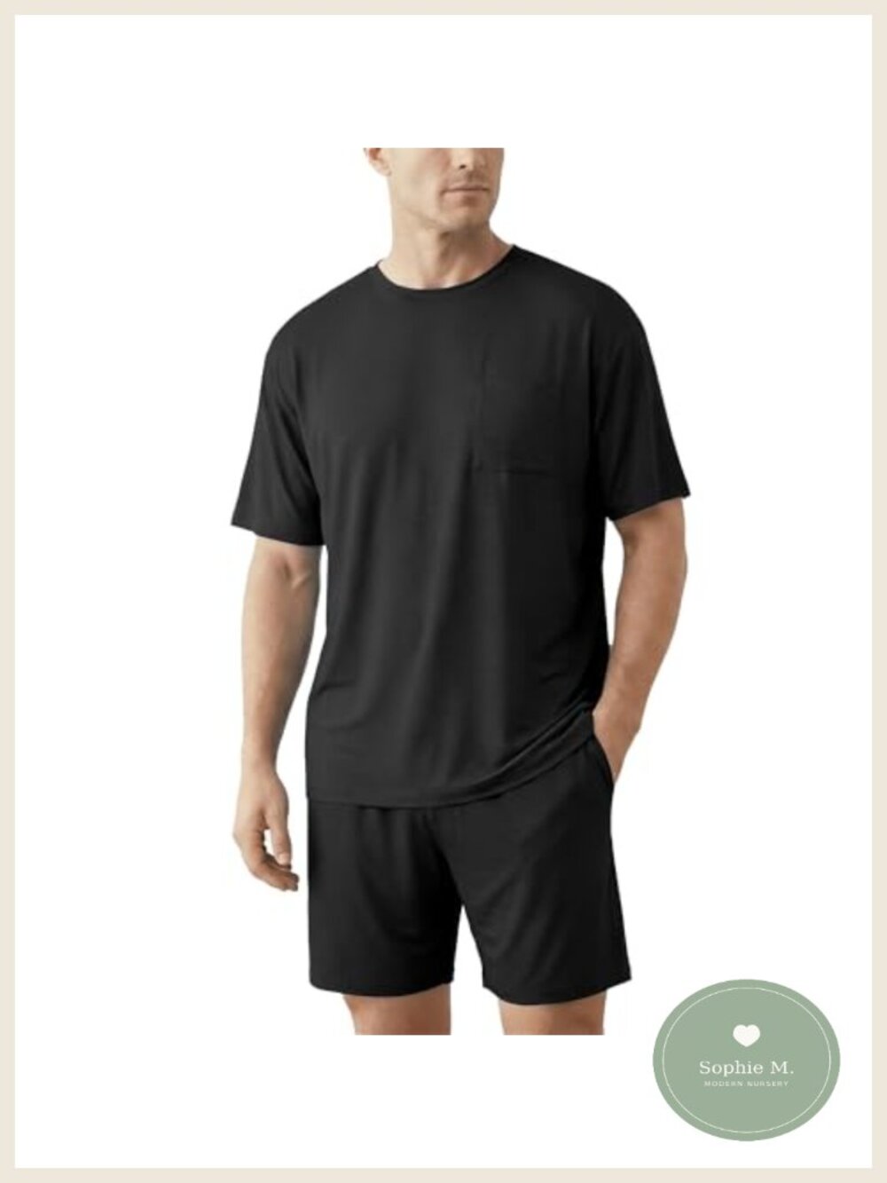 Men's Bamboo Viscose Pajama Set Short Sleeve Shirt & Shorts Sleepwear